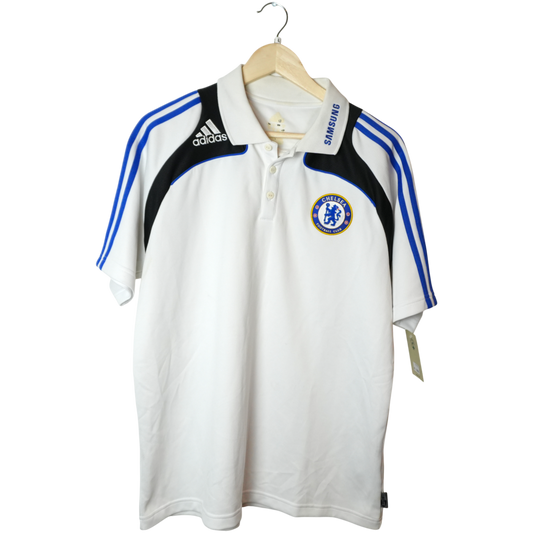 Chelsea Adidas Polo Weiss (L)