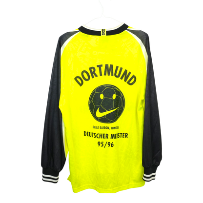 BVB Dortmund 1995-96 Heim Meisterschaftstrikot Langarm (L)