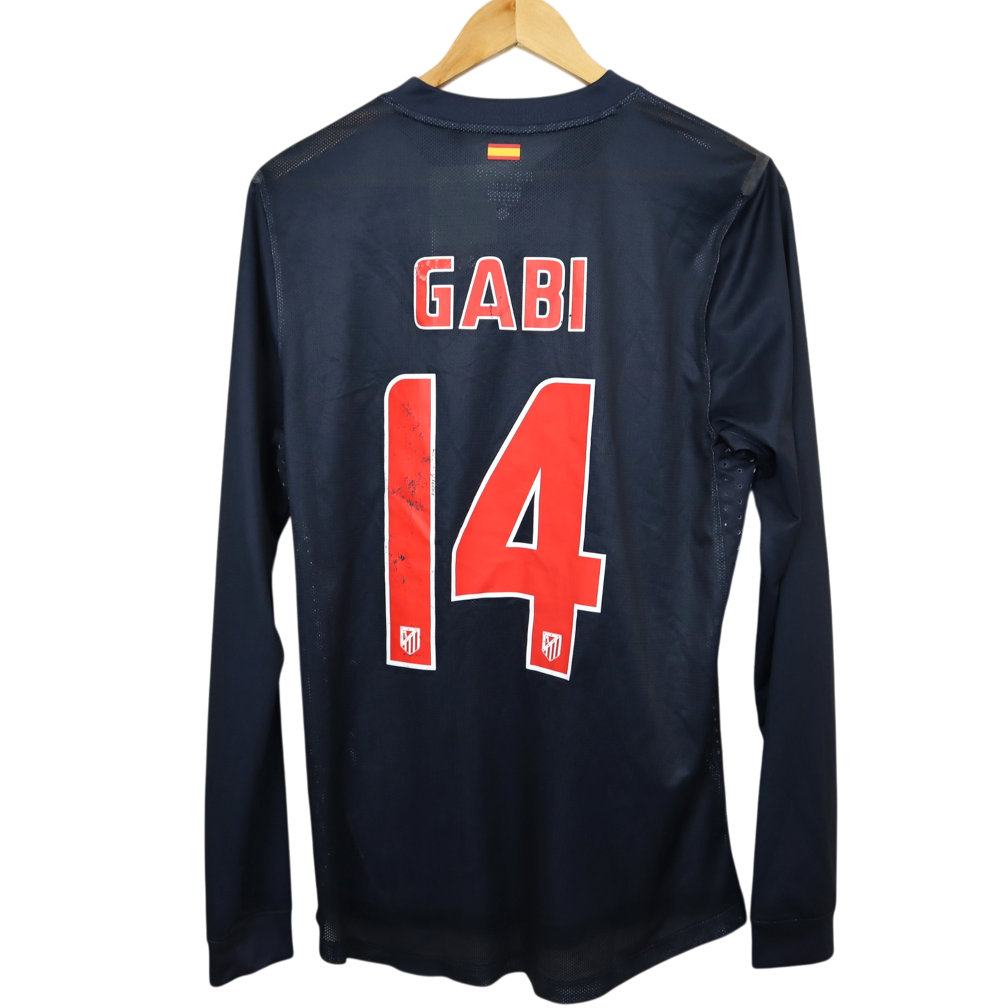 Atletico Madrid Gabi 2011-12 Matchprepared Auswärts Langarm (L)